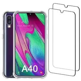 Funda Galaxy A40 y 2 protectores de pantalla - Plástico reciclado - Transparente