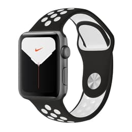 Apple Watch (Series 5) 2019 GPS 44 mm - Aluminio Gris espacial - Deportiva Nike Negro/Blanco