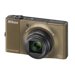 Cámara compacta Nikon Coolpix S8000 - Bronce + Objetivo Nikkor 10x Wide Optical Zoom ED VR 30–300mm f/3.5-5.6