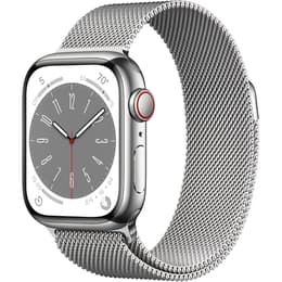 Apple Watch (Series 8) 2022 GPS + Cellular 41 mm - Acero inoxidable Plata - Pulsera Milanese Loop Plata