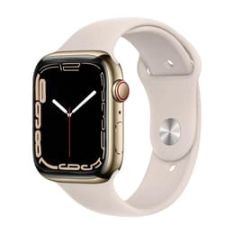 Apple Watch Series 7 (2021) GPS + Cellular 41 mm - Acero inoxidable Oro - Correa deportiva Blanco estrella