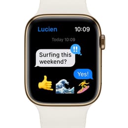 Apple Watch Series 7 (2021) GPS + Cellular 41 mm - Acero inoxidable Oro - Correa deportiva Blanco estrella