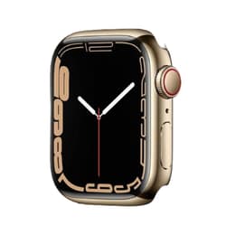 Apple Watch Series 7 (2021) GPS + Cellular 41 mm - Acero inoxidable Oro - Correa deportiva Blanco estrella