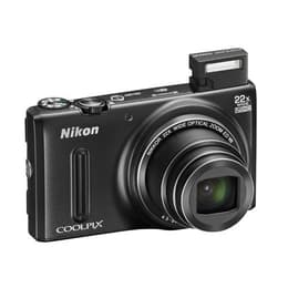 Compacta - Nikon CoolPix S9600 - Negro + Nikon Nikkor 22X Wide optical zoom 25-300mm f/3.4-6.3 ED VR