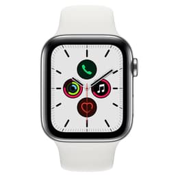 Apple Watch (Series 5) 2019 GPS + Cellular 40 mm - Acero inoxidable Plata - Correa deportiva Blanco
