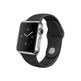 Apple Watch (Series 2) 2016 GPS 42 mm - Acero inoxidable Plata - Correa deportiva Negro