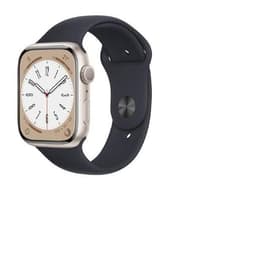 Apple Watch (Series 8) 2022 GPS 45 mm - Aluminio Blanco estrella - Correa deportiva Negro