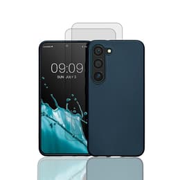 Funda Galaxy S23+ y 2 protectores de pantalla - Silicona - Azul