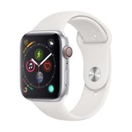 Apple Watch (Series 4) 2018 GPS 44 mm - Acero inoxidable Plata - Correa deportiva Blanco