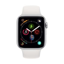 Apple Watch (Series 4) 2018 GPS 44 mm - Acero inoxidable Plata - Correa deportiva Blanco