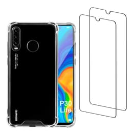 Funda P30 Lite y 2 protectores de pantalla - Plástico reciclado - Transparente