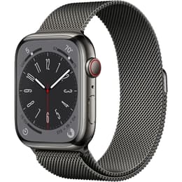 Apple Watch (Series 8) 2022 GPS + Cellular 45 mm - Acero inoxidable Gris espacial - Pulsera Milanese Loop Gris