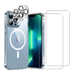 Funda iPhone 13 Pro Max y 2 protectores de pantalla - TPU - Transparente