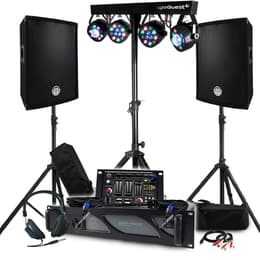 Pack Sono BM SONIC Ampli 1000W, Paire d'Enceintes Passives 2x300W, Table de Mixage, Portique 4 Lumières Xperformer, Pieds Altavoces PA