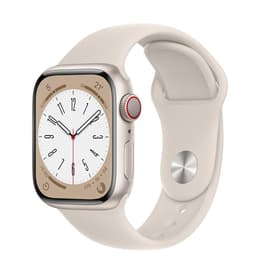 Apple Watch (Series 8) 2022 GPS 45 mm - Aluminio Beige - Correa deportiva Blanco estrella