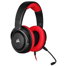 Cascos reducción de ruido gaming con cable micrófono Corsair HS35 - Negro/Rojo