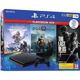 PlayStation 4 Slim 1000GB - Negro + Horizon Zero Dawn + God of War + The Last of Us (Remastered)