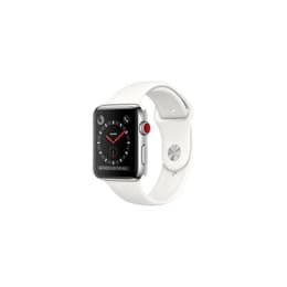 Apple Watch (Series 3) GPS + Cellular 38 mm - Acero inoxidable Plata - Correa deportiva Blanco