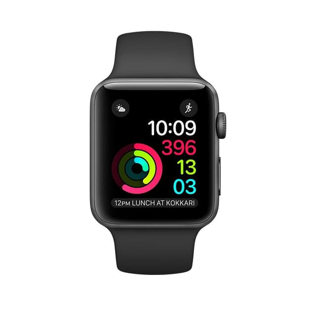Apple Watch (Series 2) 2016 38 mm - Aluminio Gris espacial - Correa Deportiva Nike Negro