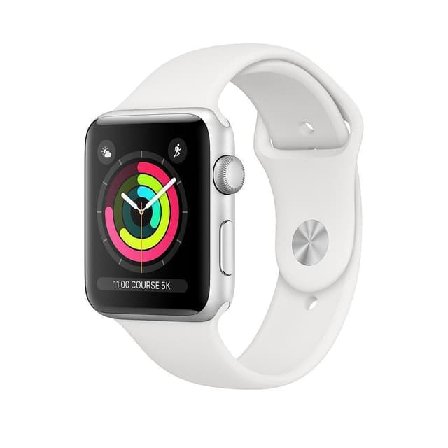 Apple Watch (Series 3) 38 mm - Aluminio Plata - Correa Deportiva Blanco