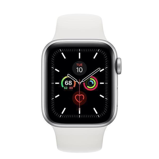 Apple Watch (Series 5) Septiembre 2019 40 mm - Aluminio Plata - Correa Deportiva Blanco