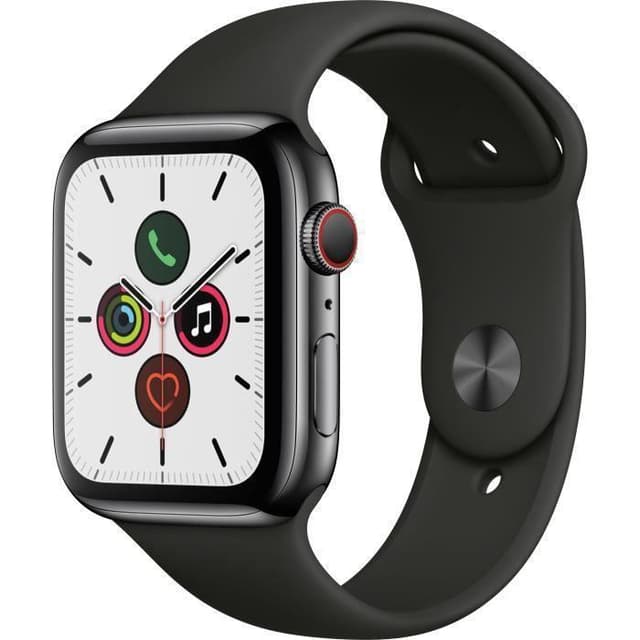 Apple Watch (Series 5) Septiembre 2019 44 mm - Aluminio Gris espacial - Correa Deportiva Negro