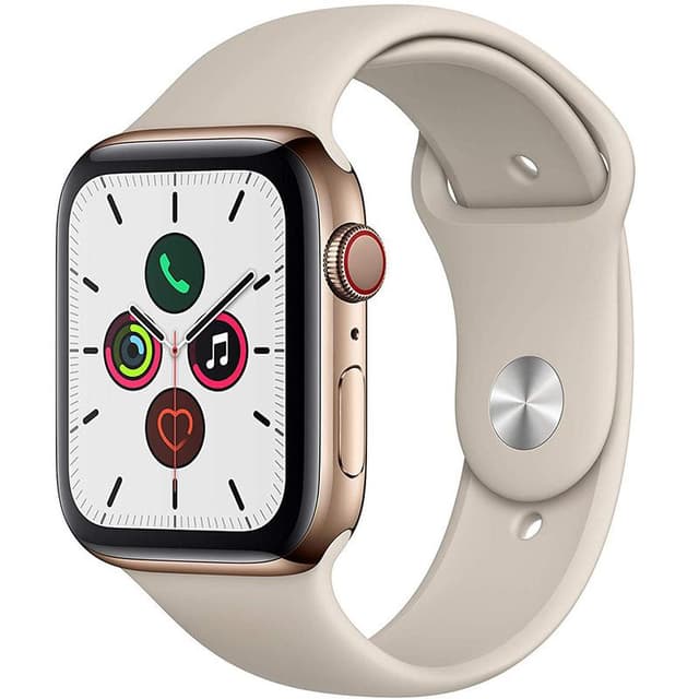 Apple Watch (Series 4) Septiembre 2018 44 mm - Acero inoxidable Oro - Correa Deportiva Piedra