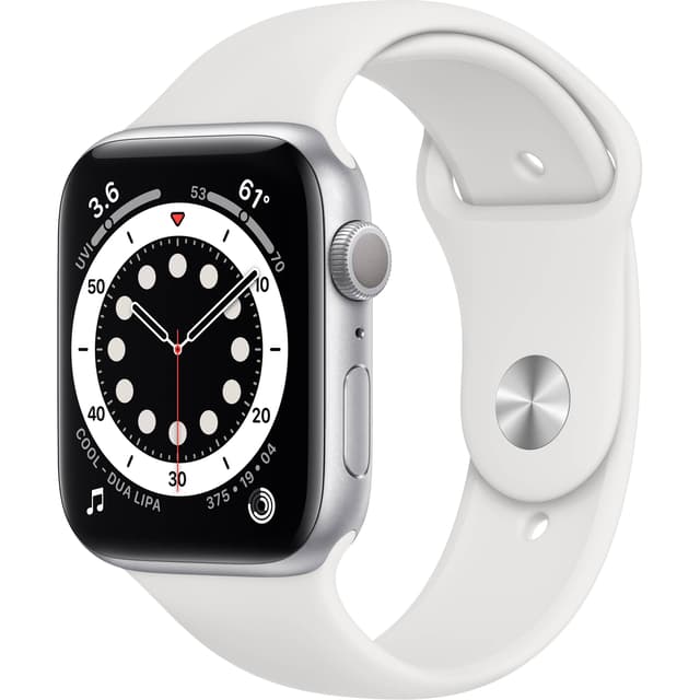 Apple Watch (Series 6) Septiembre 2020 44 mm - Aluminio Plata - Correa Deportiva Blanco