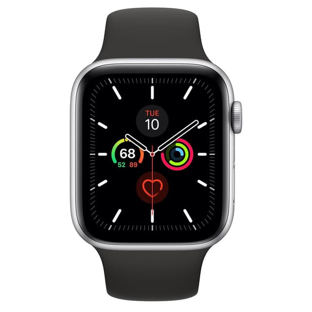 Apple Watch (Series 4) Septiembre 2018 44 mm - Acero inoxidable Plata - Correa Deportiva Negro