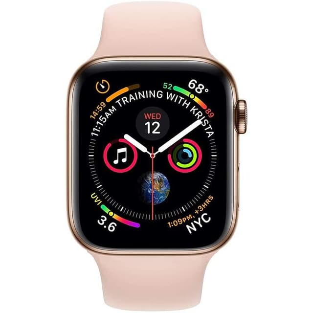 Apple Watch (Series 5) Septiembre 2019 44 mm - Acero inoxidable Oro Rosa - Correa Deportiva Rosa