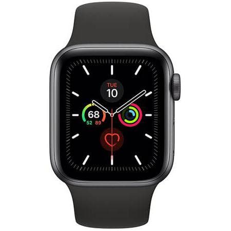 Apple Watch (Series 5) Septiembre 2019 44 mm - Titanio Negro - Correa Deportiva Negro