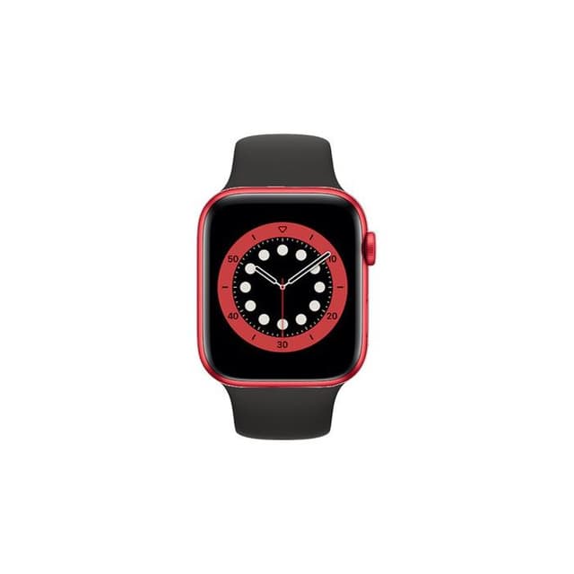 Apple Watch (Series 6) GPS 44 mm - Aluminio Rojo - Correa Correa loop deportiva Negro