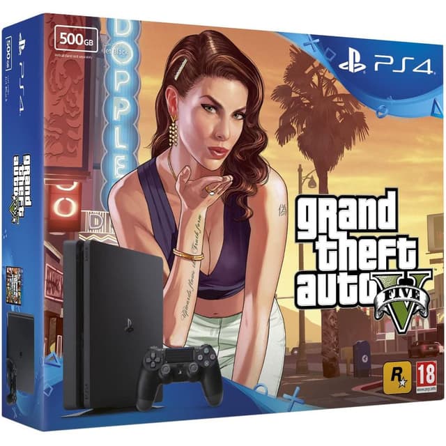 PlayStation 4 Slim 500GB - Jet black + Grand Theft Auto V