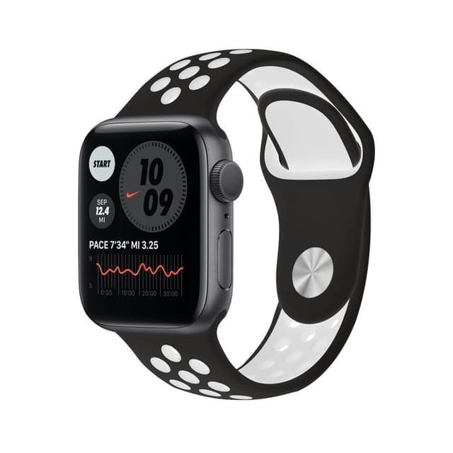 Apple Watch (Series 6) GPS 44 mm - Aluminio Gris espacial - Correa Nike Sport Negro/Blanco