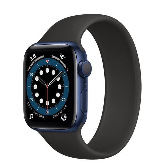 Apple Watch (Series 6) GPS 44 mm - Aluminio Azul - Correa deportiva Negro