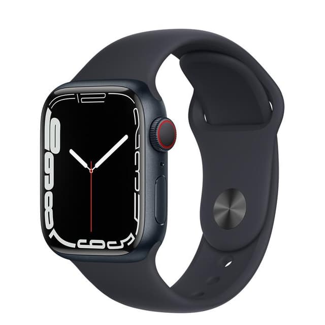 Apple Watch (Series 7) GPS 45 mm - Aluminio Medianoche - Correa deportiva Negro