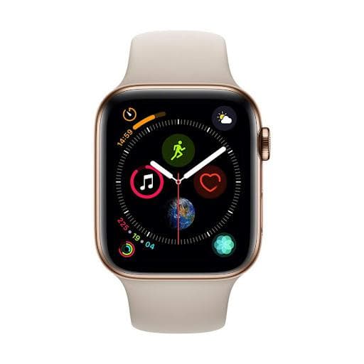 Apple Watch (Series 5) GPS 44 mm - Acero inoxidable Oro - Correa Correa deportiva Piedra