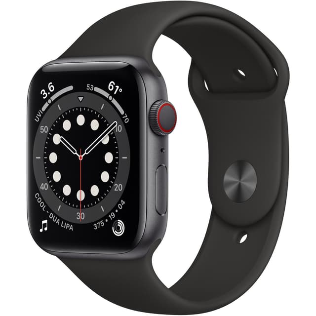 Apple Watch (Series 6) Septiembre 2020 44 mm - Aluminio Gris espacial - Correa Deportiva Negro