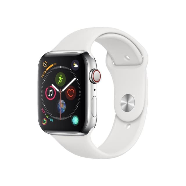 Apple Watch (Series 4) GPS 40 mm - Aluminio Plata - Correa deportiva Blanco