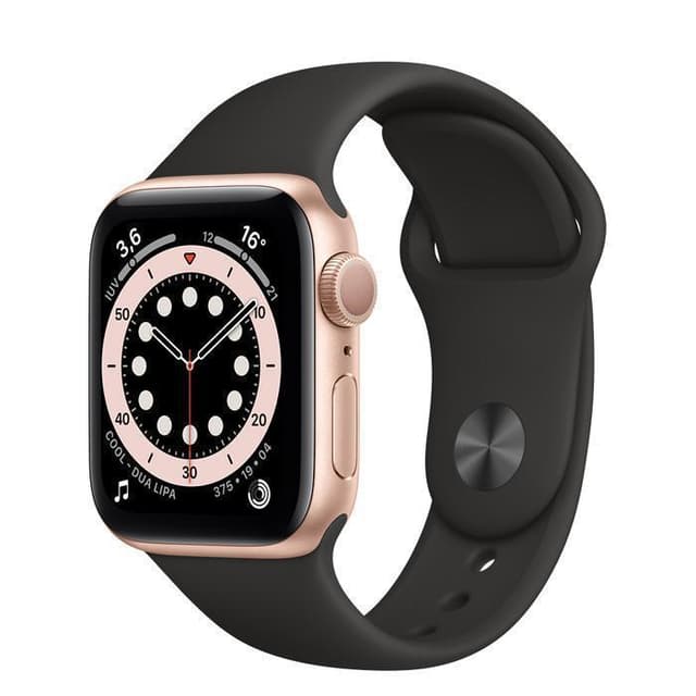 Apple Watch (Series 6) GPS 44 mm - Aluminio Oro - Correa deportiva Negro
