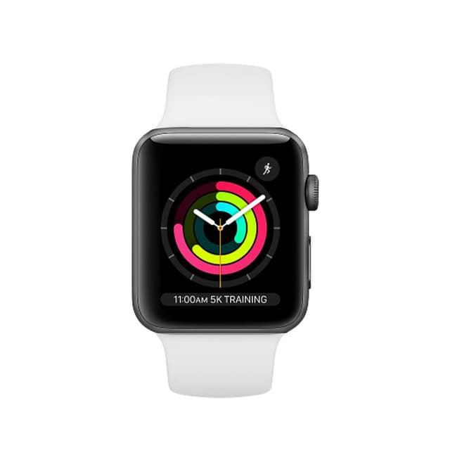 Apple Watch (Series 3) 38 mm - Aluminio Gris espacial - Correa Deportiva Blanco